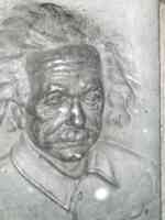 Plaque featuring likeness of Einstein