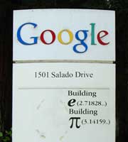 Sign for Google buildings e and pi