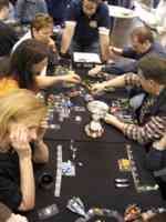 People playing Space Dealer