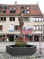 Fountain with soldier statue