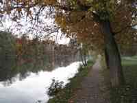 Danube flowing by city park