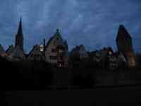 Ulm seen over the city wall at night
