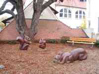 Large squirrel sculptures