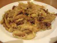Potato noodle and sauerkraut dish