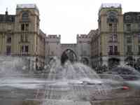 Fountain in city plaza