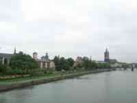 City scene across a river
