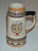 One mug bearing Albert Einstein's image