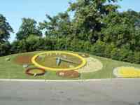 Clockface made of flowers, with mechanical hands