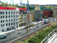 Street scene in Berlin made of Lego pieces