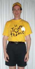 Me in yellow t-shirt with black Le Tour de France lettering