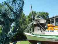 Radio telescope, rescue cruiser, windmill