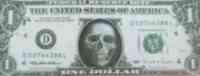Dollar with skull in place of president