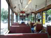 Inside of an old streetcar