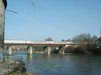 ICE train crossing the Danube