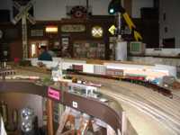 Room with train artifacts and model trains