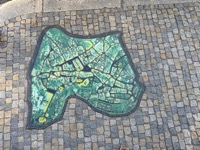 Map in sidewalk