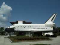 Black and white space shuttle orbiter