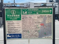 Tsunami evacuation zone sign