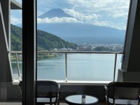 Hotel room view of Fuji