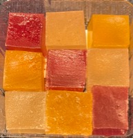 Color sugar-agar cubes