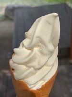 Soft-serve ice cream at Sasagayama and Kaiko Store