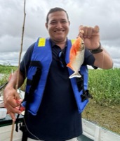 Cesar with piranha